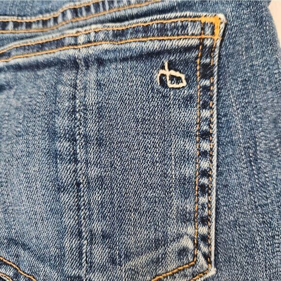 Rag & Bone Cate Mid-Rise Ankle Skinny Fray Step Hem Jeans in Hampton Wash 26 - Picture 9 of 15